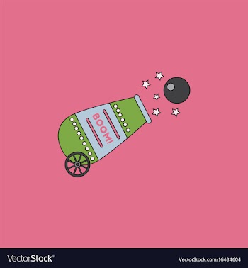 Circus cannon flat icon vector image