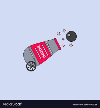 Circus cannon flat icon vector image