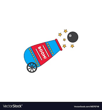Circus cannon flat icon vector image