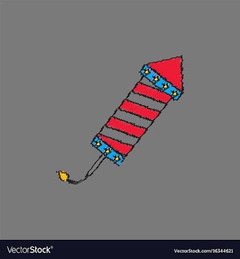 Circus carnival entertainment rocket in hatching vector image