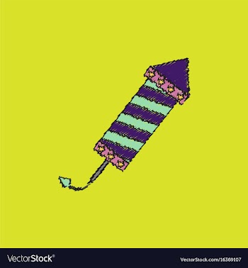 Circus carnival entertainment rocket in hatching vector image