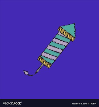 Circus carnival entertainment rocket in hatching vector image