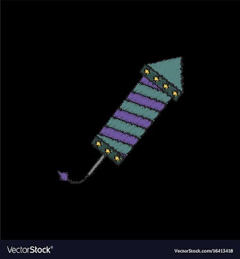 Circus carnival entertainment rocket in hatching vector image