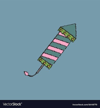 Circus carnival entertainment rocket in hatching vector image