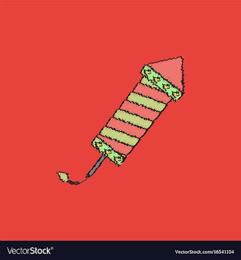 Circus carnival entertainment rocket in hatching vector image