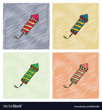 Circus carnival entertainment rocket in hatching vector image