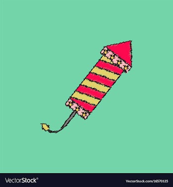 Circus carnival entertainment rocket in hatching vector image