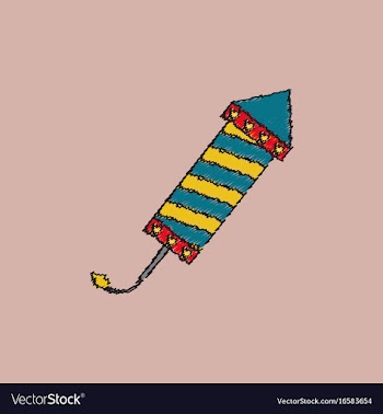 Circus carnival entertainment rocket in hatching vector image
