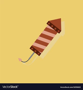 Circus carnival entertainment rocket in sticker vector image