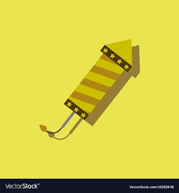 Circus carnival entertainment rocket in sticker vector image