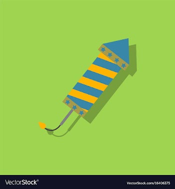 Circus carnival entertainment rocket in sticker vector image