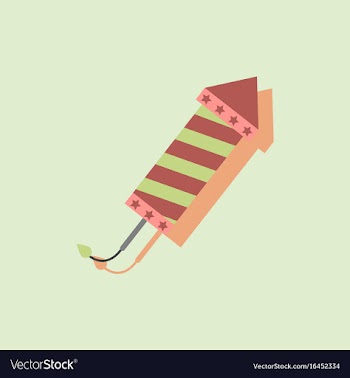 Circus carnival entertainment rocket in sticker vector image