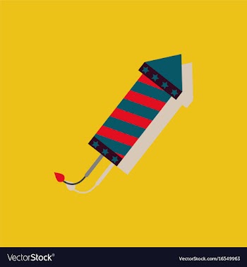 Circus carnival entertainment rocket in sticker vector image