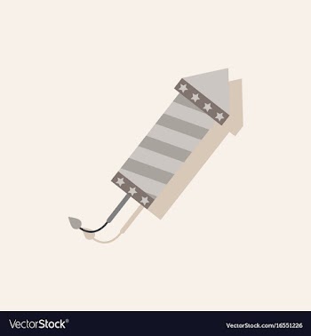 Circus carnival entertainment rocket in sticker vector image