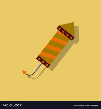 Circus carnival entertainment rocket in sticker vector image