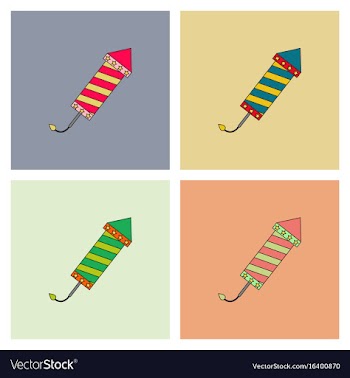 Circus carnival entertainment rocket set vector image