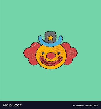 Circus clown in hatching style vector image