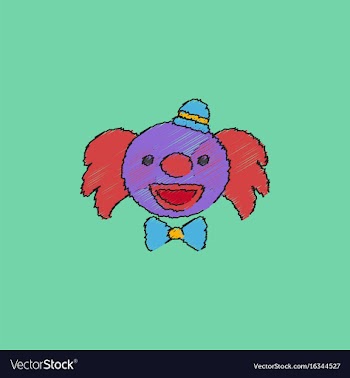 Circus clown in hatching style vector image