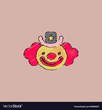 Circus clown in hatching style vector image
