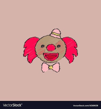 Circus clown in hatching style vector image