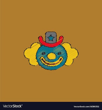 Circus clown in hatching style vector image