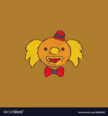 Circus clown in hatching style vector image