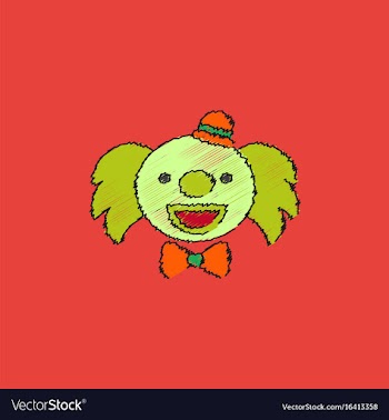 Circus clown in hatching style vector image