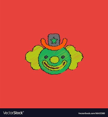Circus clown in hatching style vector image