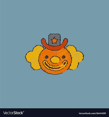 Circus clown in hatching style vector image