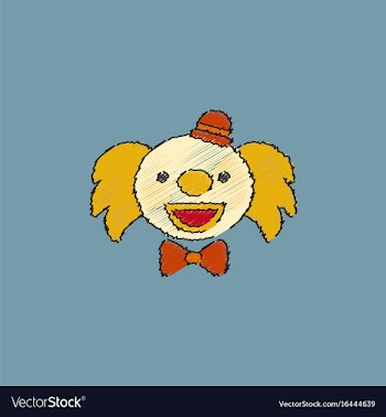 Circus clown in hatching style vector image