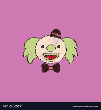 Circus clown in hatching style vector image