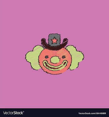 Circus clown in hatching style vector image