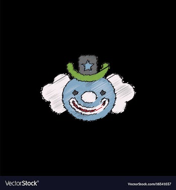 Circus clown in hatching style vector image