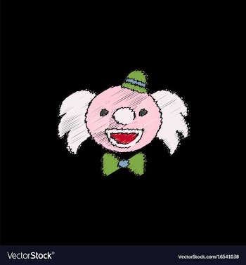 Circus clown in hatching style vector image