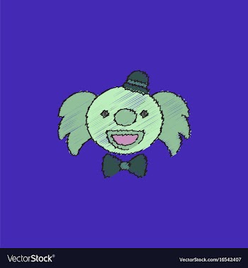 Circus clown in hatching style vector image