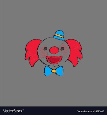 Circus clown in hatching style vector image