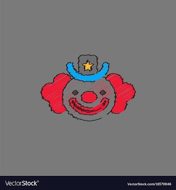 Circus clown in hatching style vector image