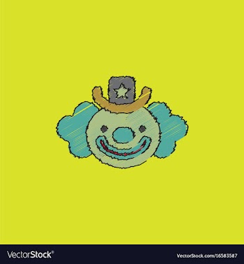 Circus clown in hatching style vector image