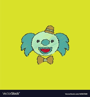 Circus clown in hatching style vector image