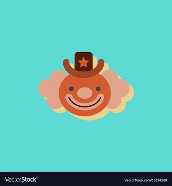 Circus clown in sticker style vector image