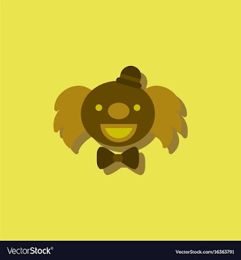 Circus clown in sticker style vector image