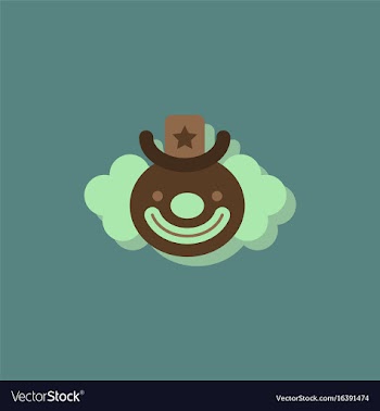 Circus clown in sticker style vector image