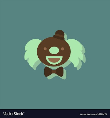 Circus clown in sticker style vector image