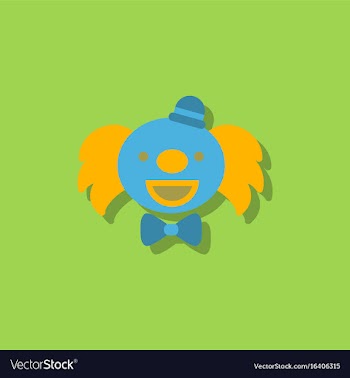 Circus clown in sticker style vector image