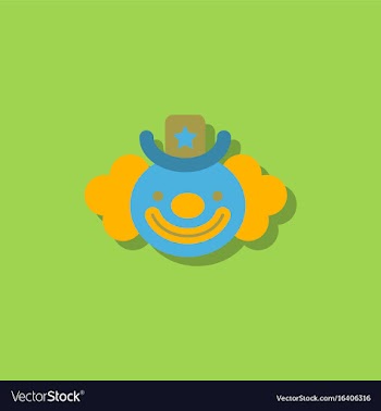 Circus clown in sticker style vector image