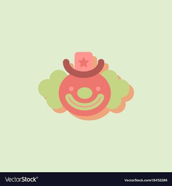 Circus clown in sticker style vector image