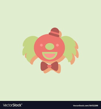 Circus clown in sticker style vector image