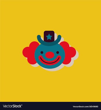 Circus clown in sticker style vector image