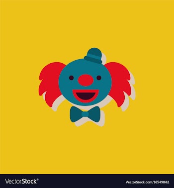 Circus clown in sticker style vector image