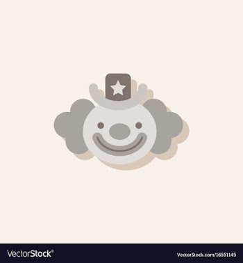 Circus clown in sticker style vector image